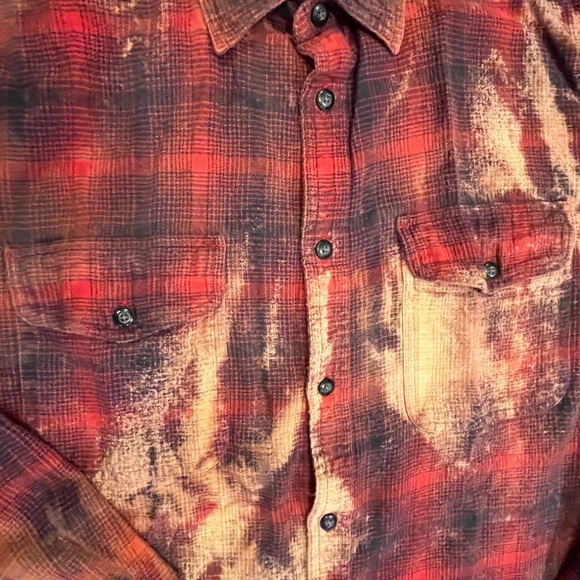 Vintage Men’s Ombre Plaid Bleach Out - Picture 4 of 5